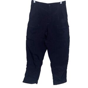 Royal Robbins Pants Womens Size 10 Black Nylon Outdoor Hiking Zip off Shorts